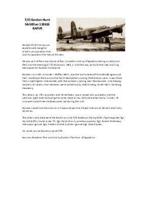 A preview of a PDF biography for McMillan, Gordon Hunt